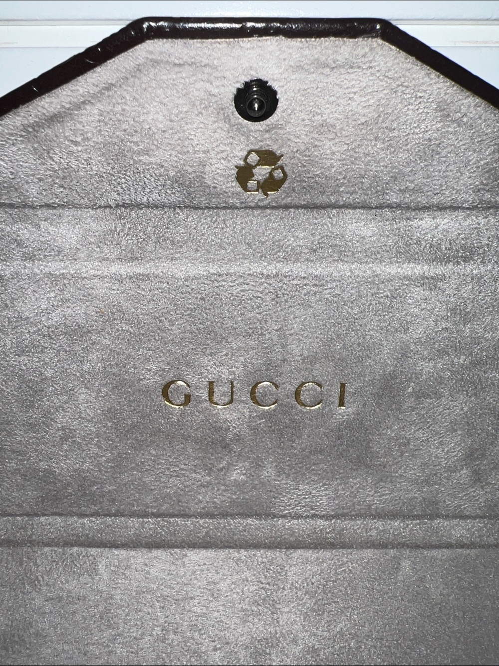 Gucci Brown Monogram Collapsible Eyewear Case with Light Gray Interior - Picture 2 of 13